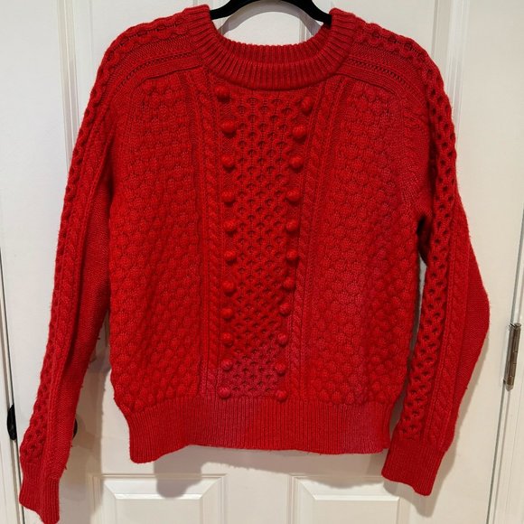 J. Crew Sweaters - J. Crew Red Wool Blend Crew Neck Sweater - Size Large